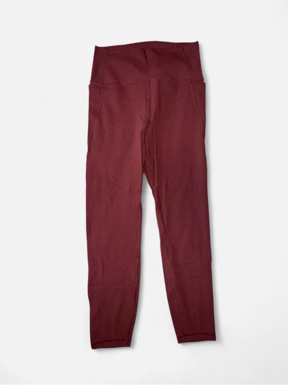 Women’s CRZ YOGA Burgundy High-Waist Leggings with pockets